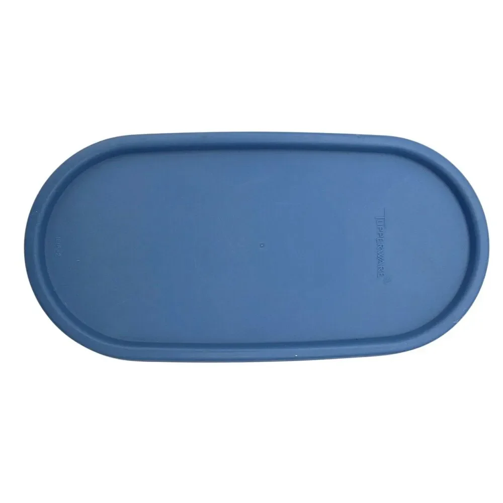 Lot 2 Tupperware 1616 Blue Oval Modular Mate Replacement Lids Seals 1611-1615